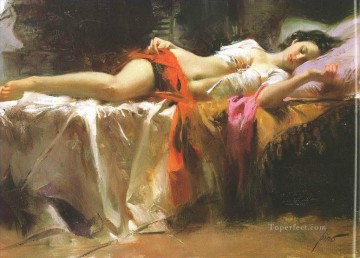 Mujer Painting - Pino Daeni durmiendo niña hermosa mujer dama